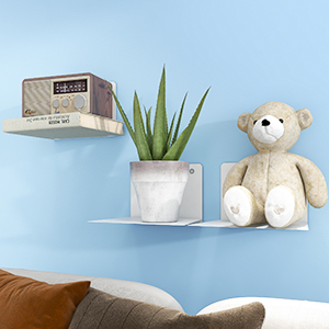 Rectangle Floating Bookshelf with Mounting Hardware 1mm Thickness Steel Construction