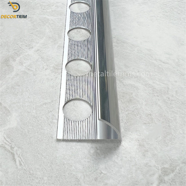 12x2500mm Satin Round Edge Tile Dividing Strip Anodized Matt Silver Aluminium Tile Trim