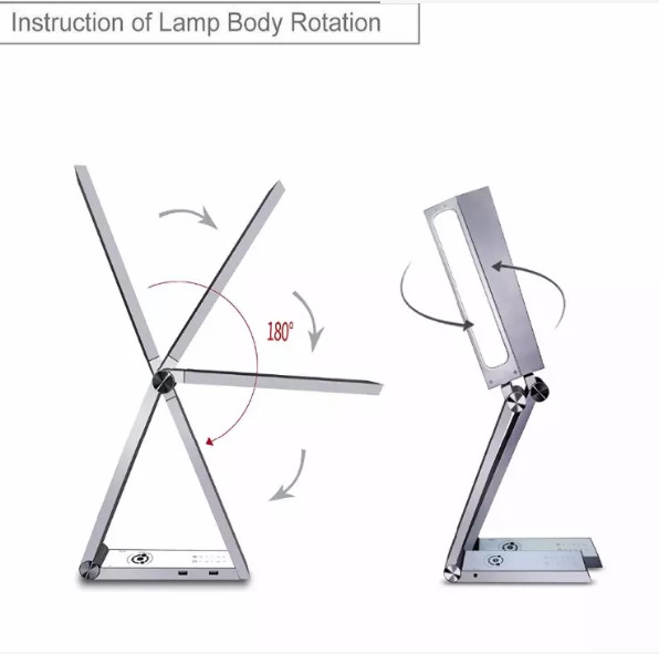 Bedroom Reading 150lm Triangle Desk LED Night Lamp With Wireless Charger
