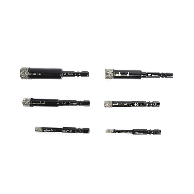 1/4 Shank Diamond Hole Saw Sets With Cooling Wax Granite Diamond Hole Saws