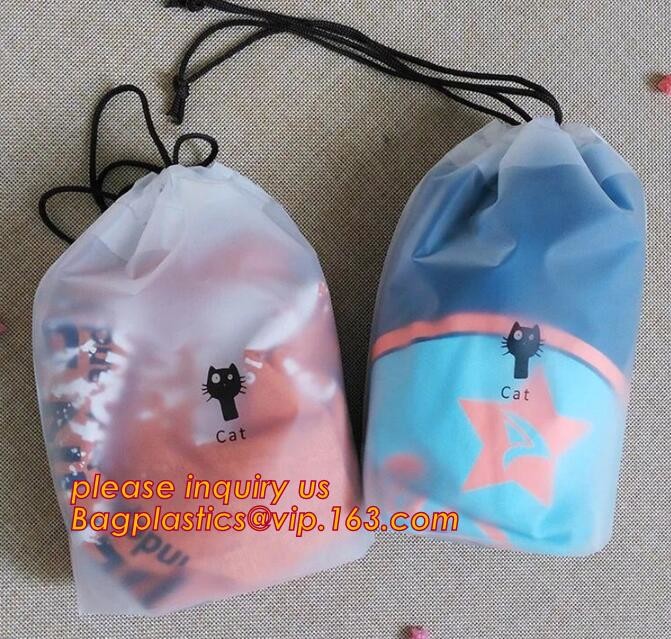 Biodegradable drawstring laundry poly bag with printing,Logo Printed Poly Drawstring Hotel/Travel Laundry Plastic bag