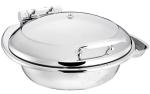 6.0Ltr Round Hydraulic Chafing Dish Full Stainless Steel Lid Induction Or Spirit