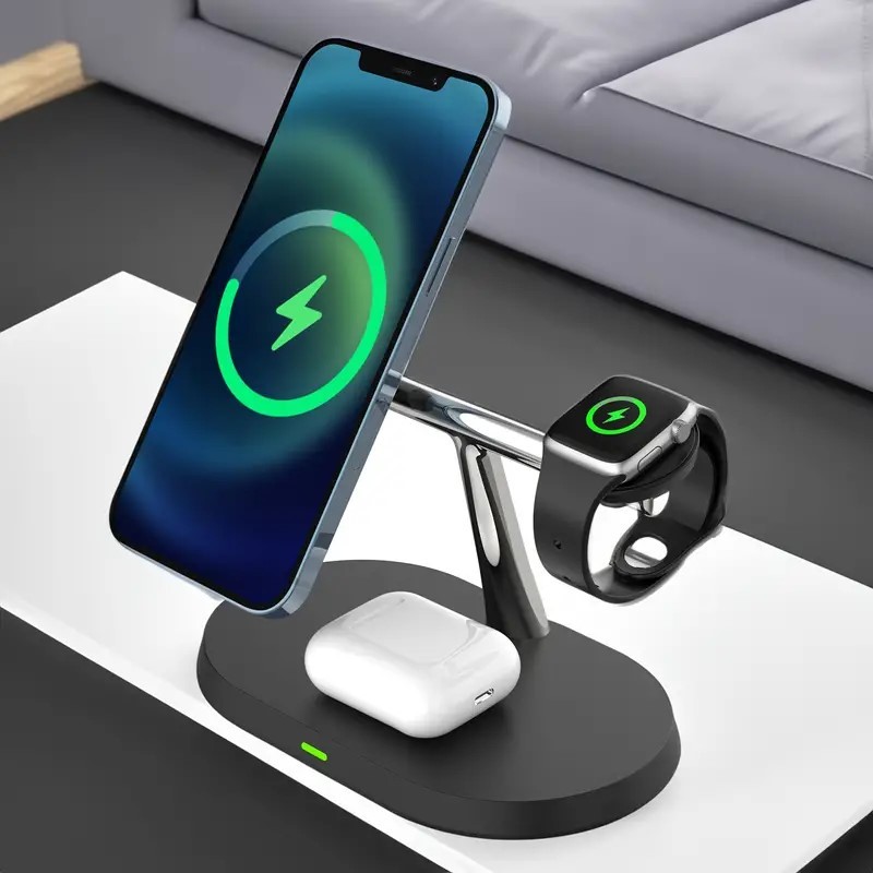 3-in-1 Wireless Charger For Apple Watch Earphone And Phone