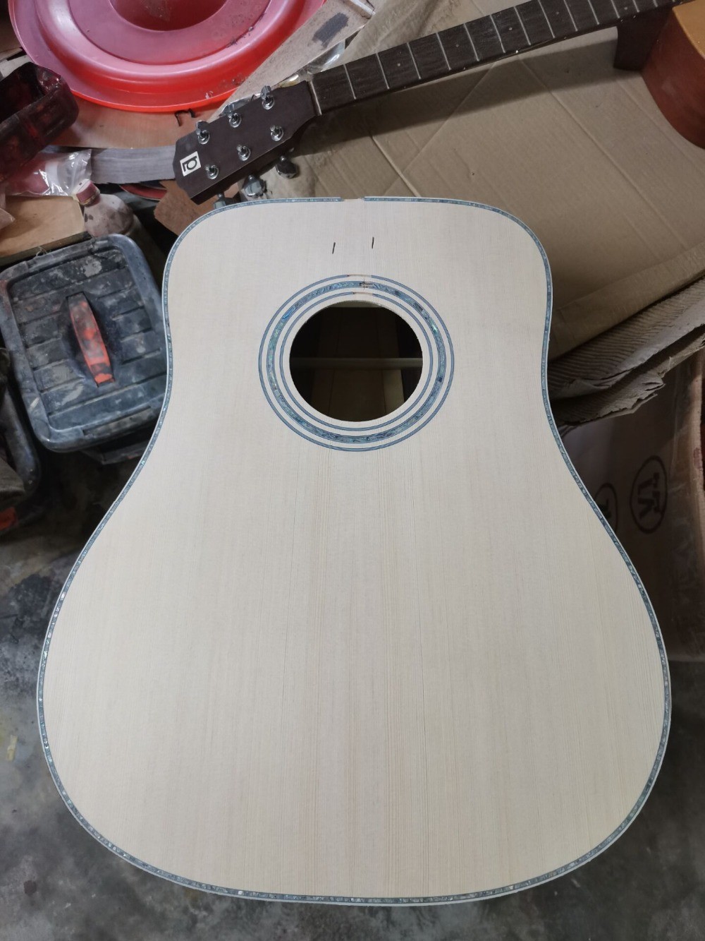 Custom O Body 39 Inch Abalone Binding Sunburst Color Acoustic Guitar Accept Guitar, Amp, Pedal OEM