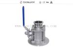 BSP thread Sanitary Ball Valve , 3 pcs Flush flange tank Bottom Valve