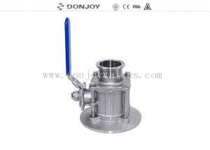 Quality BSP thread Sanitary Ball Valve , 3 pcs Flush flange tank Bottom Valve wholesale