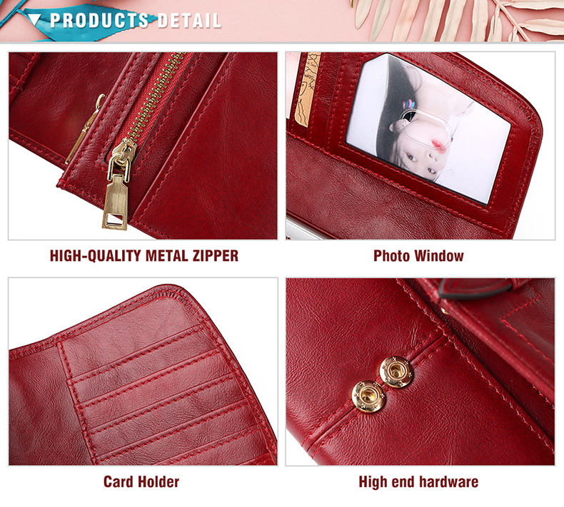 Leather Wallet Long Ladies Clutch Bag Purse for Fashionable Women Low MOQ