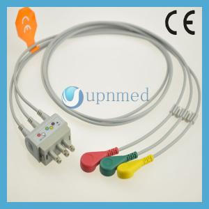 Quality Nihon Kohden BR-019P 3 lead ECG cable,snap,IEC wholesale