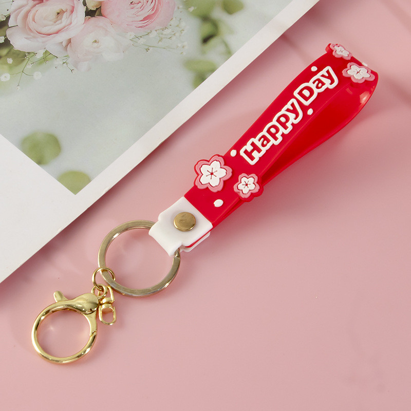 Cute Cartoon Keychain Charms For Girls And Boys , Bpa Free Customized Silicone Keychain Wristband