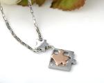 Couple necklace with Stainles Steel Materials, Lovers Puzzle Pendant Necklace