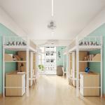 Contemporary Bunk Bed With Desk For School Dormitory Furniture Support
