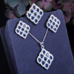 CZ modern tribal beaded cubic zirconia stone silver Necklace Bracele Earring