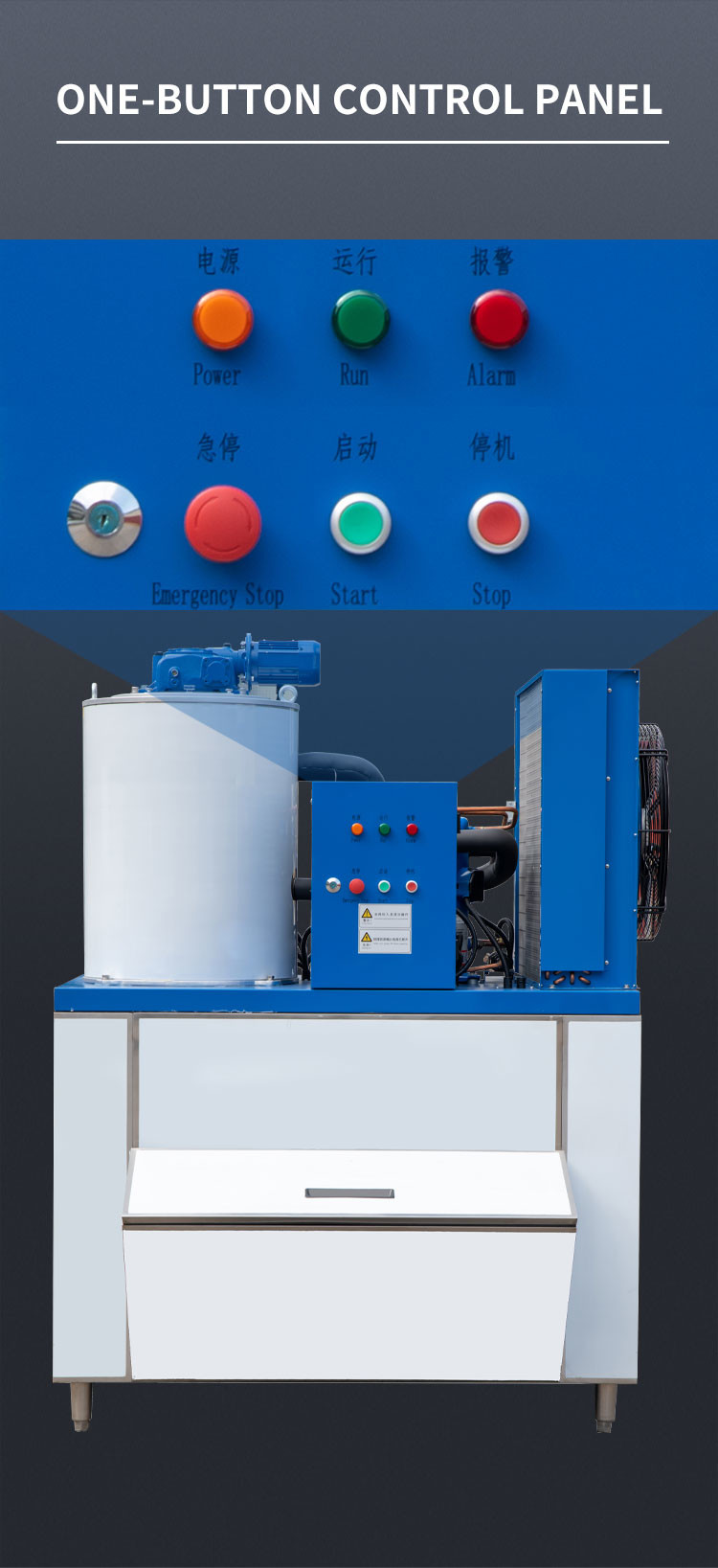 300kg 500kg Flake Ice Machine Maker R404a Commercial Snow Cone Machine
