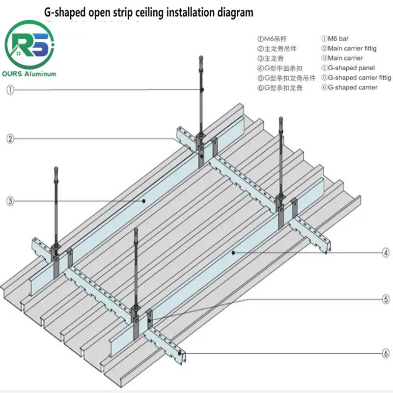 Wood Color Aluminum Strip False Ceiling Windproof 150mm 200mm