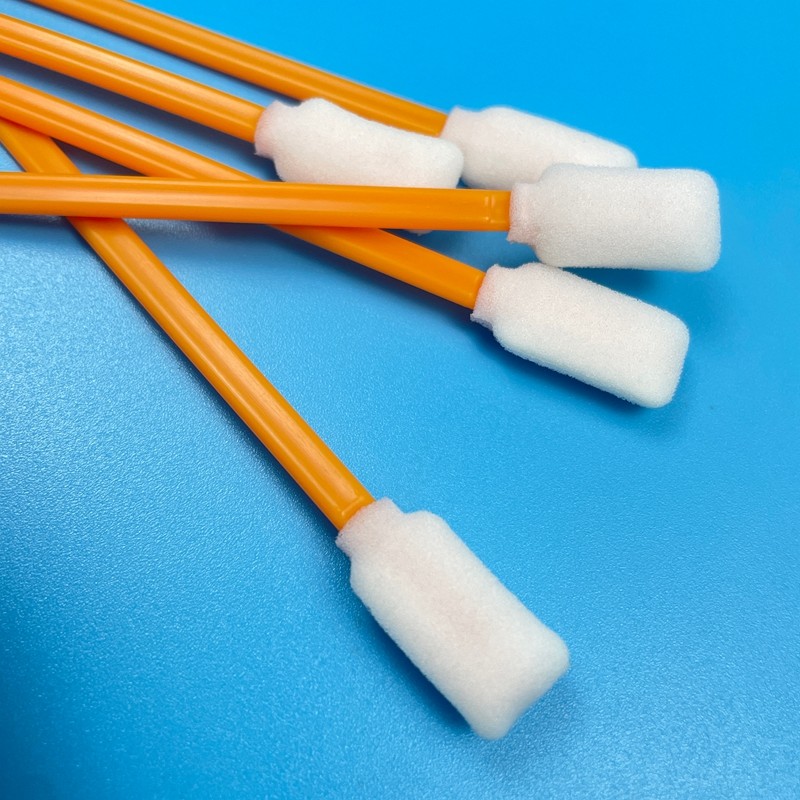 Multi Purpose 5 Inch Cleaning Swabs Orange Rectangular Foam Tips Durable PP Handles Non Shedding Design