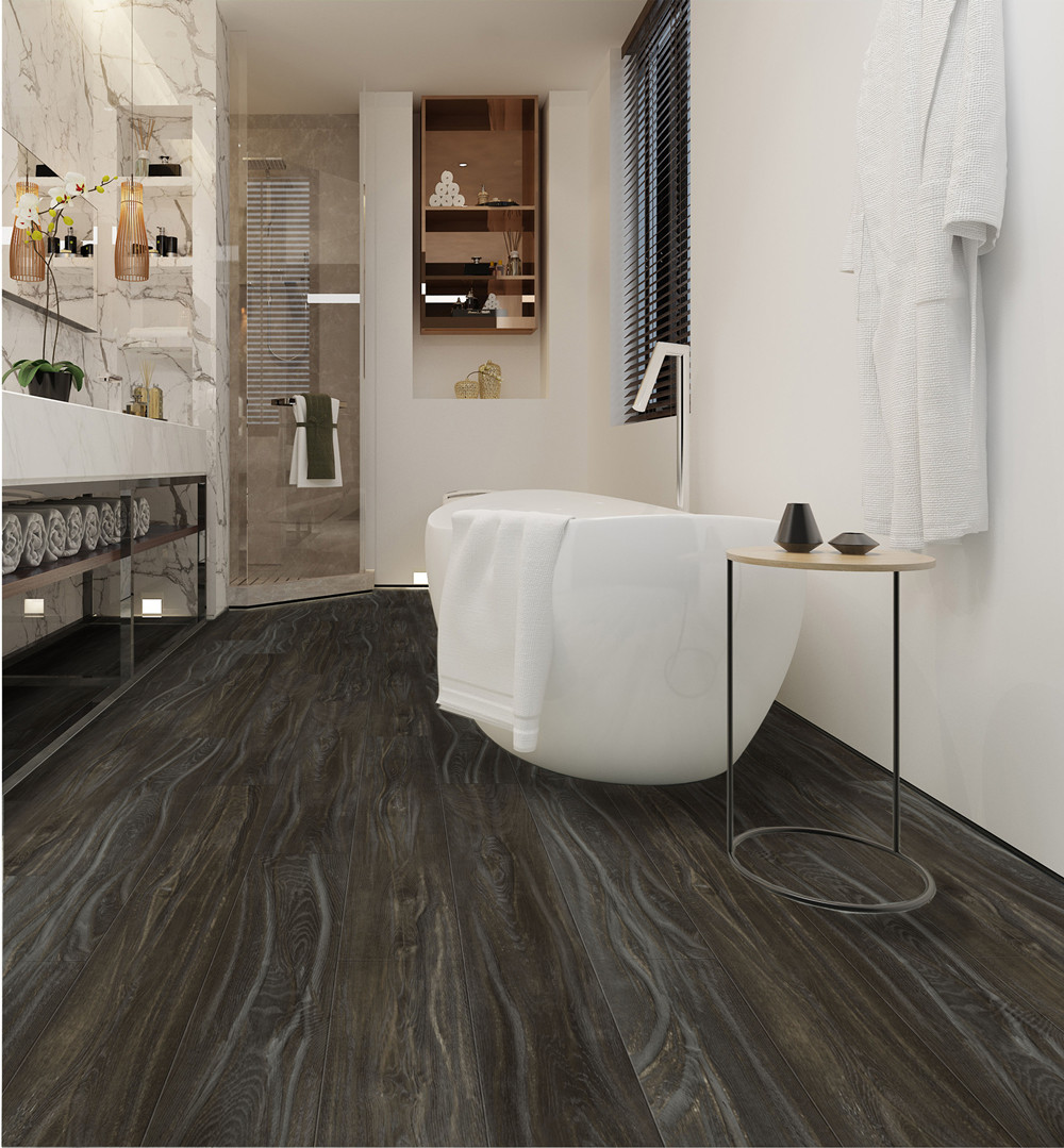 GL-W7202-4 Walnut Vinyl Click SPC Flooring Freely Flowing Style