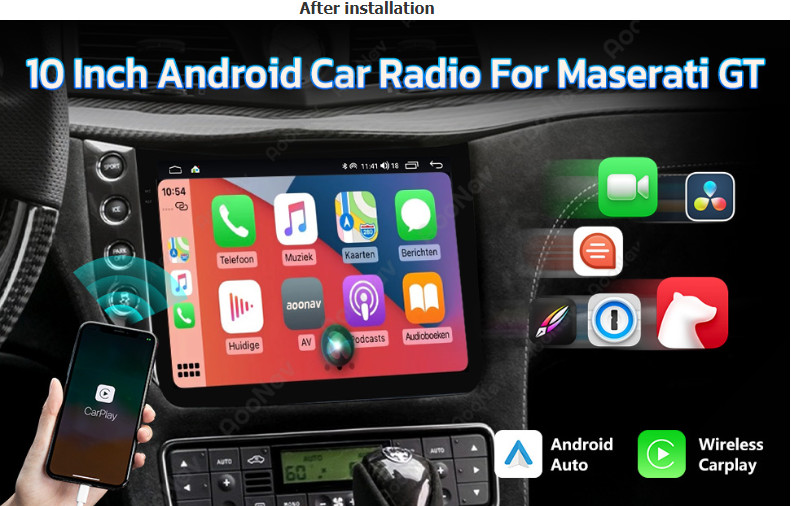 10 Inch Android Auto Head Unit For Maserati GT GC GranTurismo 2007-2017 4/64GB