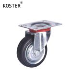 Zinc Plated 3inch 4inch 5inch Black Rubber Rotating Wheel for Furniture Trolley
