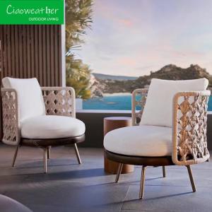 Quality Customized Color Outdoor Furniture General Waterproof Weave Rope Leisure Chair Tea Table Combination for Villa Courtyard wholesale
