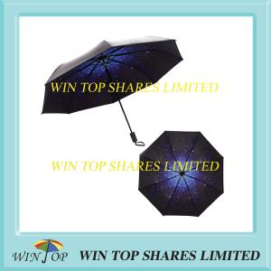 Quality Rainproof and Sunproof black adhesive starry night topic umbrella wholesale