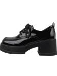 Fashion Black Flat Loafer Shoes With Heels Height 4CM