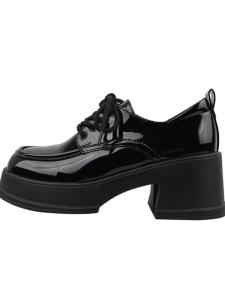 Quality Fashion Black Flat Loafer Shoes With Heels Height 4CM wholesale