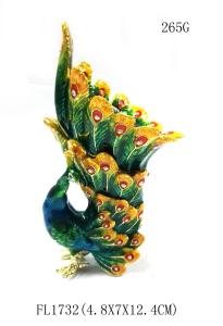 Quality Bird metal trinket box Peacock treasure box metal jewelry box wholesale