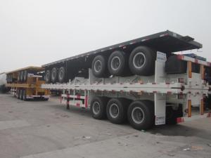 Quality Low price flat deck container trailer with 3 axles 40ft flat bed trailer wholesale
