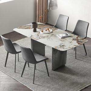Quality Simple Stainless Steel Marble Villa Square Dining Room Table wholesale