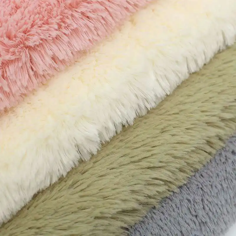 YARN DYED Plush Fabric for Soft Toys and Blankets 100% Polyester 20mm Pile Length