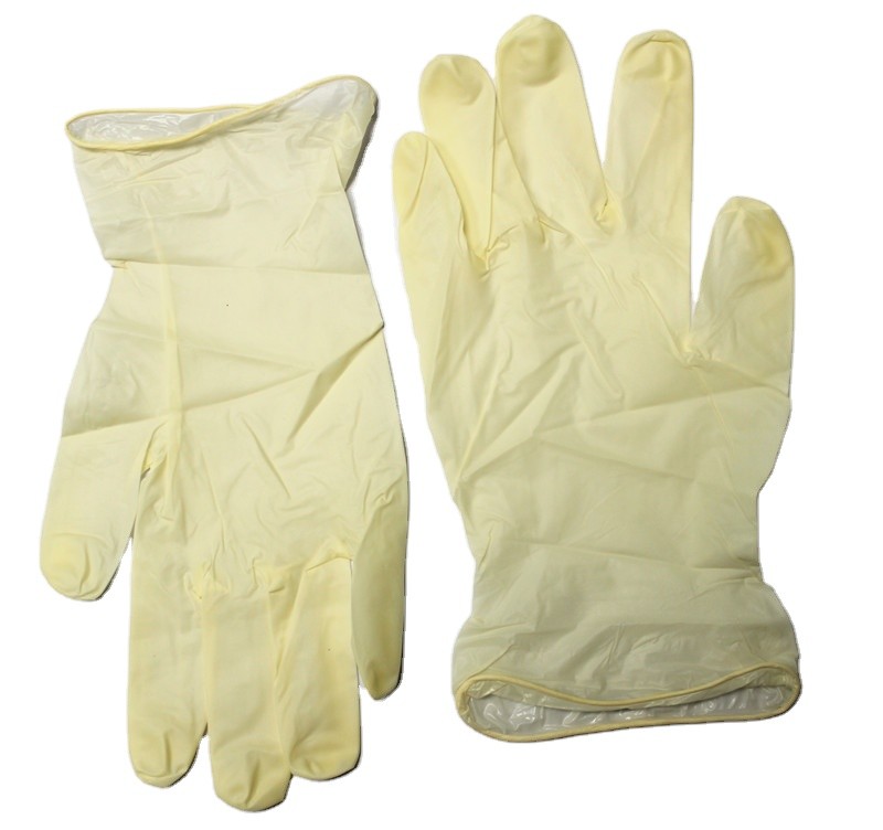 Light Yellow Powder Free Disposable Latex Examination Gloves 4g 5g