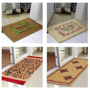 Quality Natural Coir Doormat Machine Tufted Irregular Shape Oriental Design wholesale
