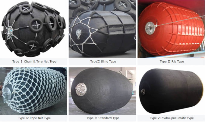 Pneumatic Floating Nature Rubber Fender Galvanized Tyre Chain Net Anti Corrosion 0