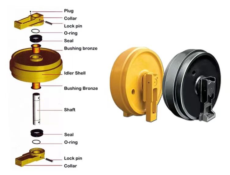 SK360 Excavator Idler Wheel HRC52-HRC58 Bulldozer Front Idler