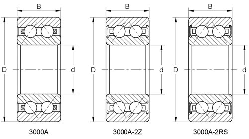 KOYO Double row angular contact bearing 3007-2RS