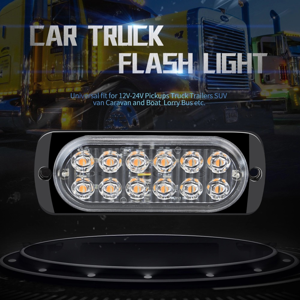 12pcs 36W Super Bright Grille LED Strobe Warning Lights