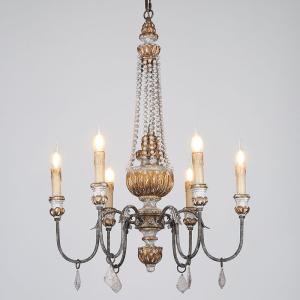 Quality Wood chandeliers lighting french bedroom suspended lights(WH-CI-118) wholesale