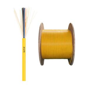 Quality Yellow Tight Buffered Fiber Cable , GJFJV Fiber Breakout Cable Indoor SM MM 0.9mm wholesale