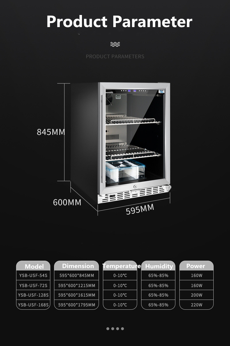SS201 54L Wine Cooler Refrigerator Anticorrosive With Blue Light