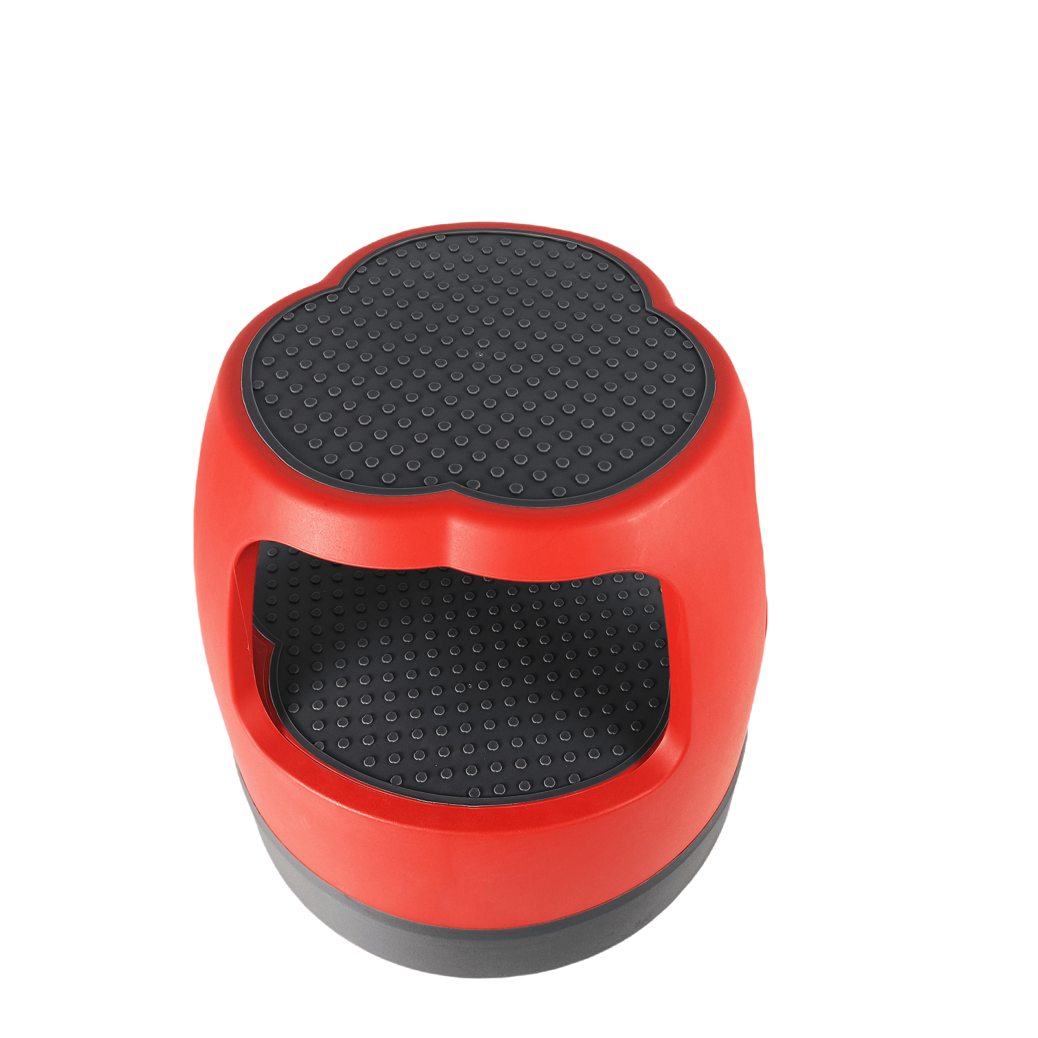 Customizable Color Round Step Stool with Retractable Casters - Non-Slip Surface