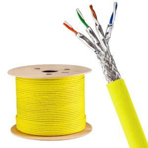 Quality 1000FT SFTP CAT7A Cable 23AWG Yellow PVC Jacket Cable For 1000MHz Performance wholesale
