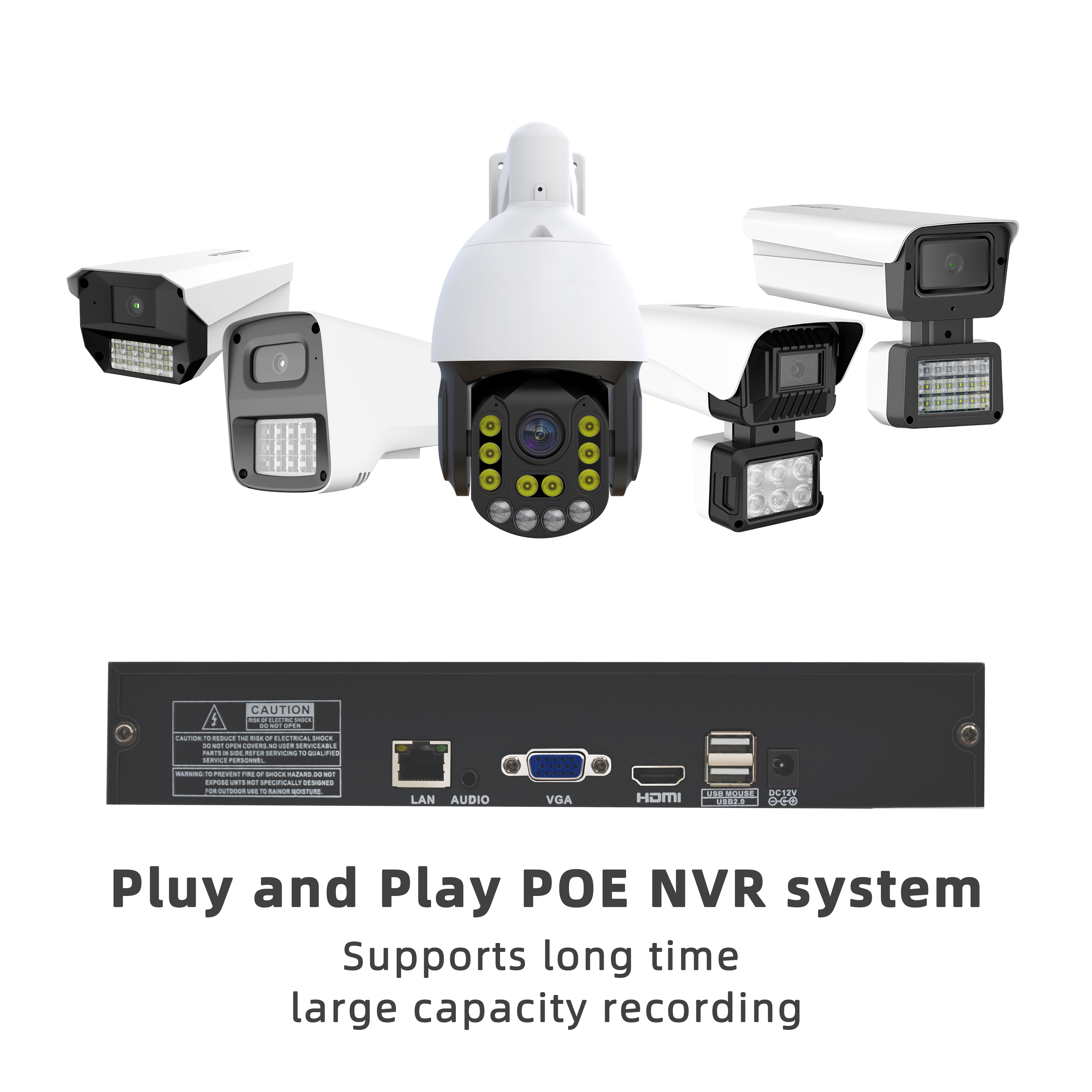 36ch Ingenic Broadcasting Function Two Way Audio h.265+ Seetong App Smart Ai Function Free P2P Services CCTV Security