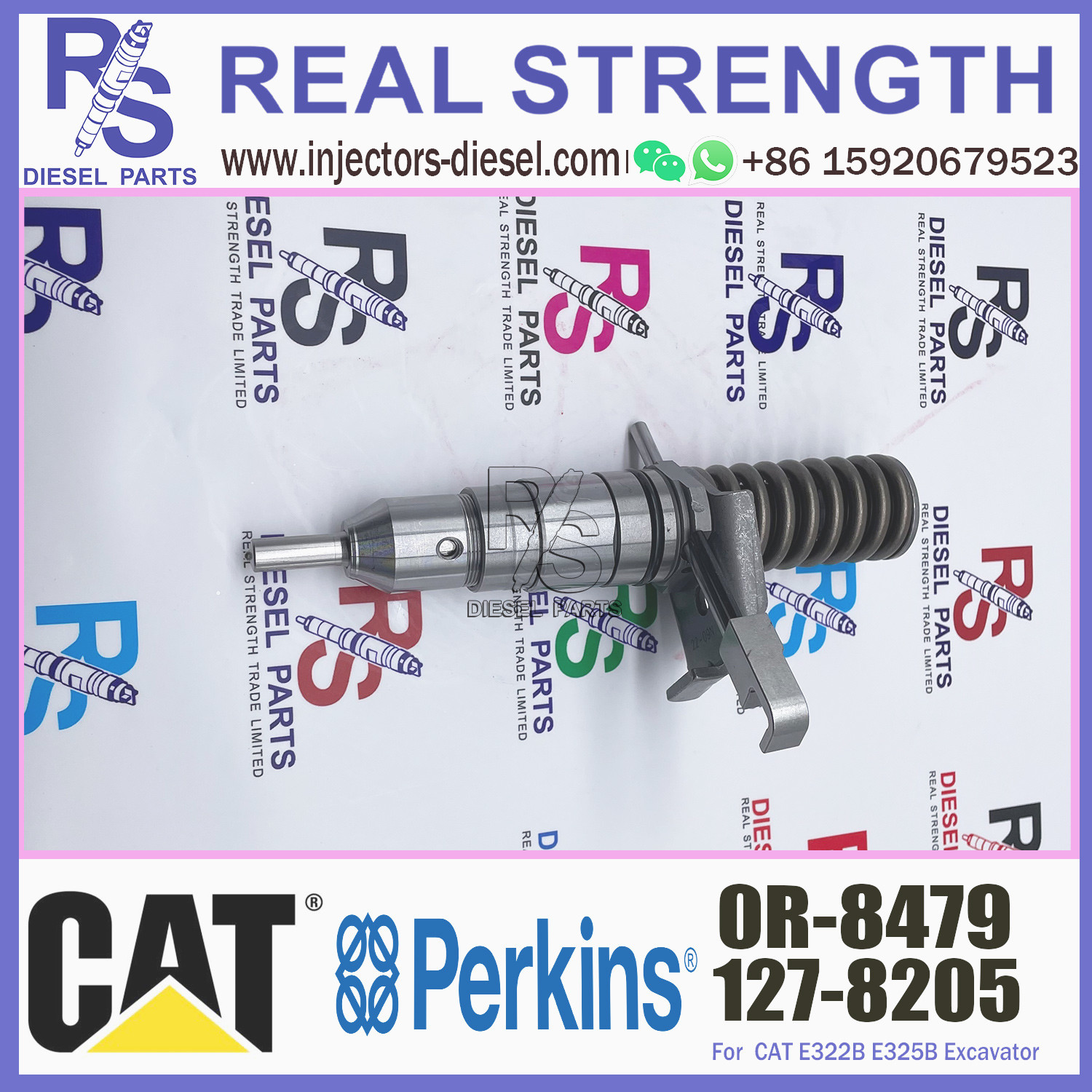 Diesel Fuel Common Rail Injector Assembly OEM 127-8205 0R-8479 For Caterpillar Integrated Toolcarrier IT12B IT14F