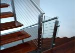 Flexibility Modern Steel Staircase With Wood Treads , Customized Design