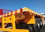 Container Carrying Flat Bed Semi Trailer Truck With 3 Axles 30-60 Tons 13m