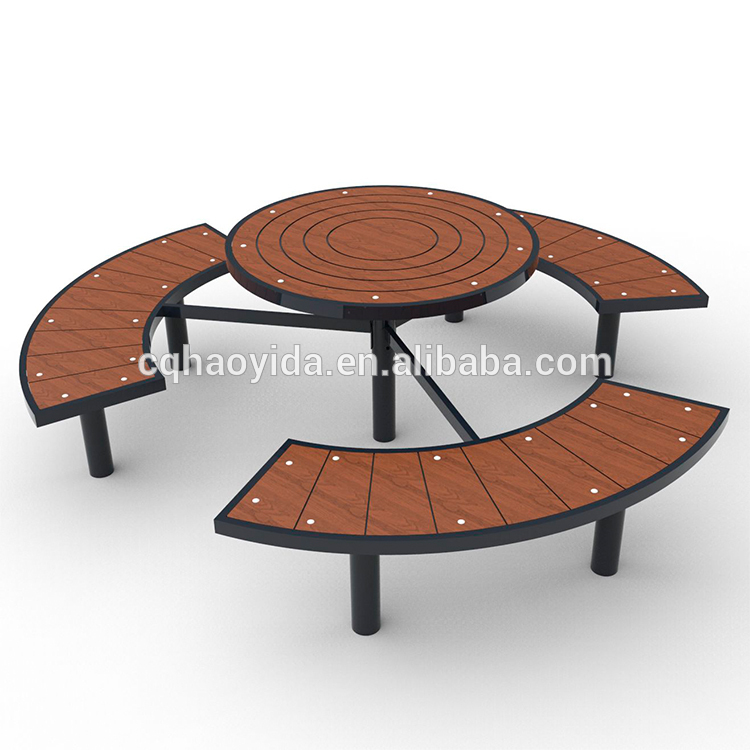 Cheap Outdoor Patio Dining Table Chair Solid Wooden Picnic Table Bench