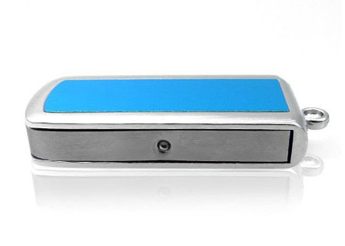 Keychain Type Blue Metal Usb Flash Drive Compatible 3.0 Interface