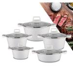 Multifunction 10pcs Black / White Cooking Pot Set Aluminum Non Stick