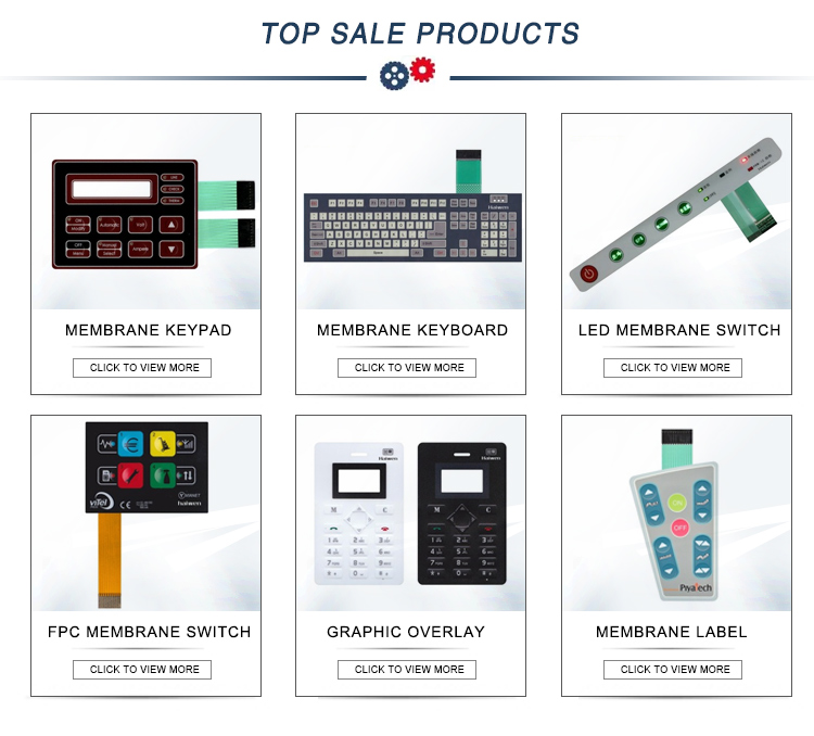 Customized Top Quality Waterproof Embedded LED Membrane Switch