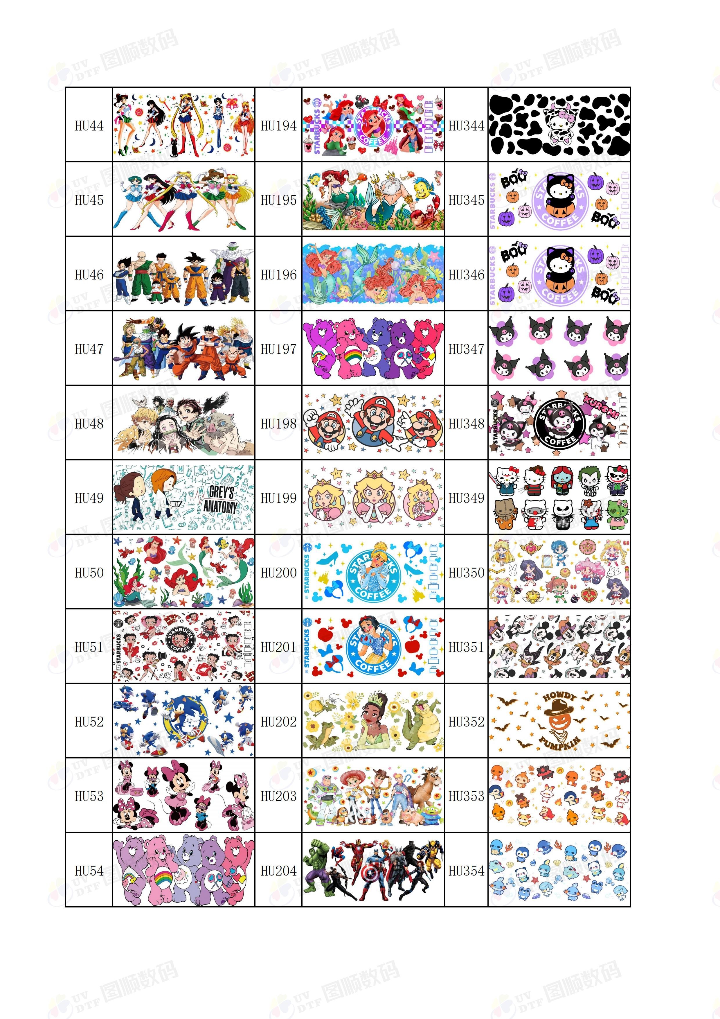 Removable Decal UV DTF Cup Wrap Transfers Fade Resistant Waterproof